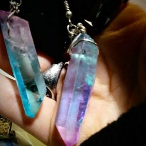 Rainbow cotton candy crystal rave festival